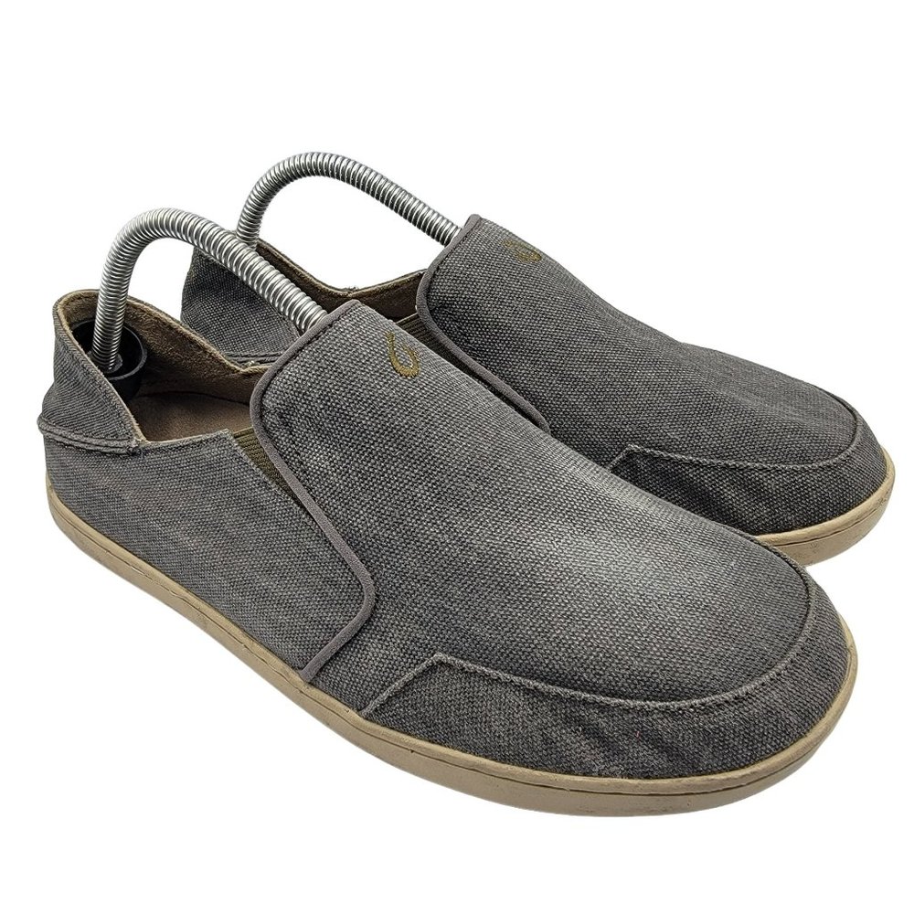 Olukai Nohea Lole Shoes Mens 9 Gray Casual Canvas Fishing Shoe 10346-261P